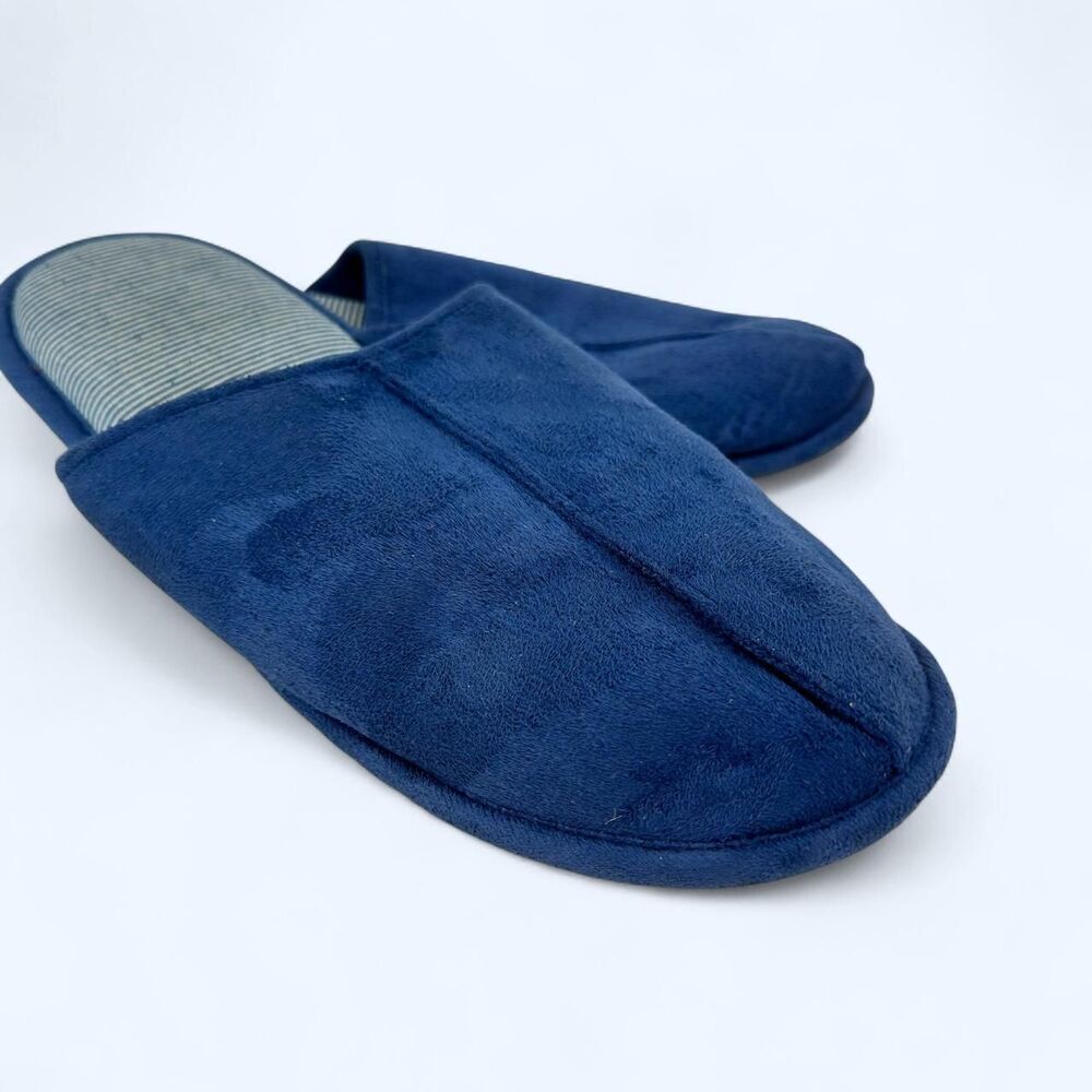 Target Goodfellow Co Navy Blue Microfiber Memory Foam Slippers Size 9-10
